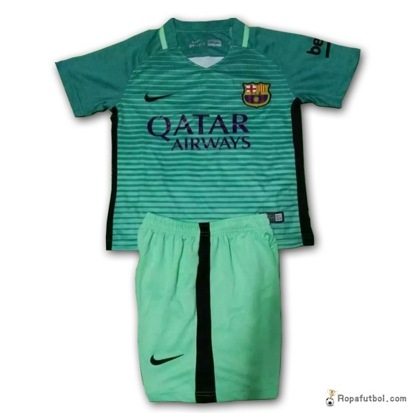 Camiseta Barcelona Replica Tercera Ropa Niños 2016/17 Verde